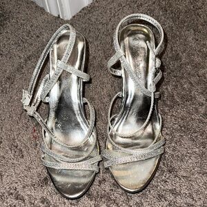 Hot Tomato Silver Strappy Heels